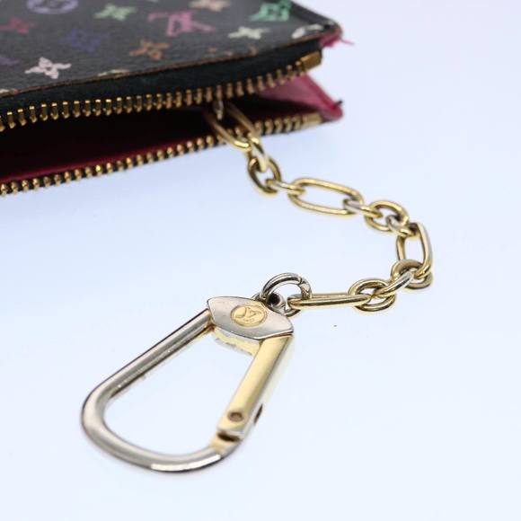 LOUIS VUITTON Multicolor Pochette Cles NM Coin Purse Black M60279 LV Auth 62586 - Picture 9 of 16